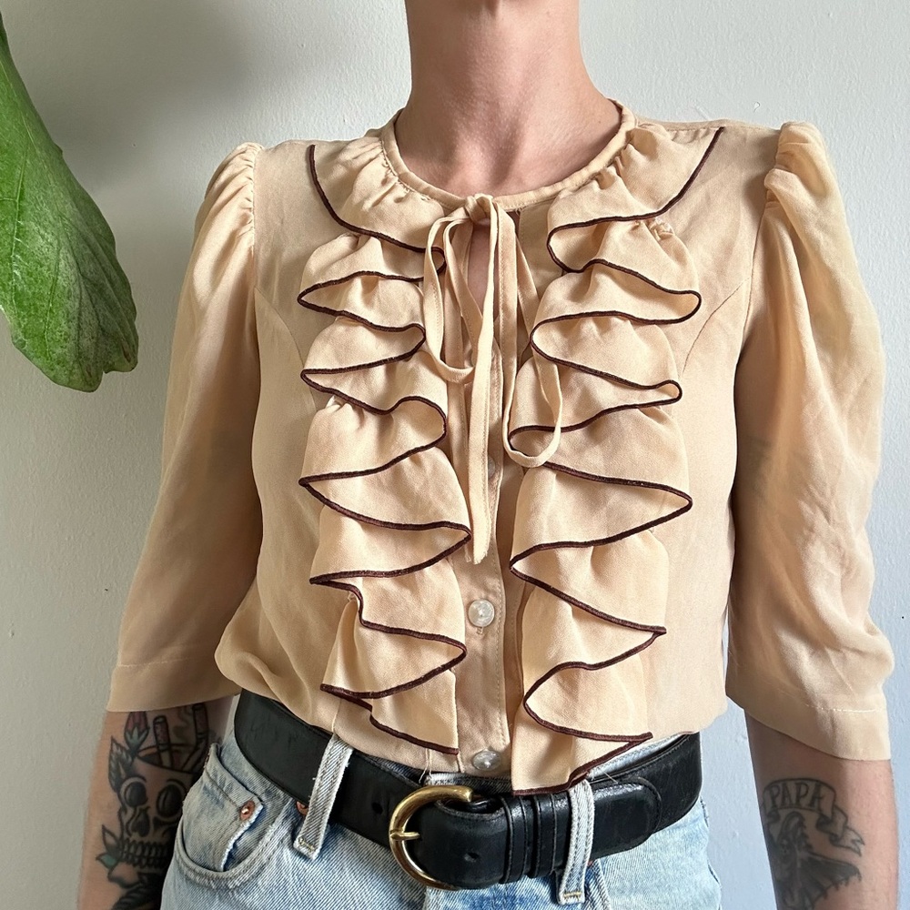 Vintage Ruffle Blouse